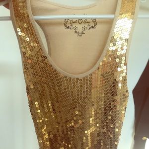 Gold sequin top